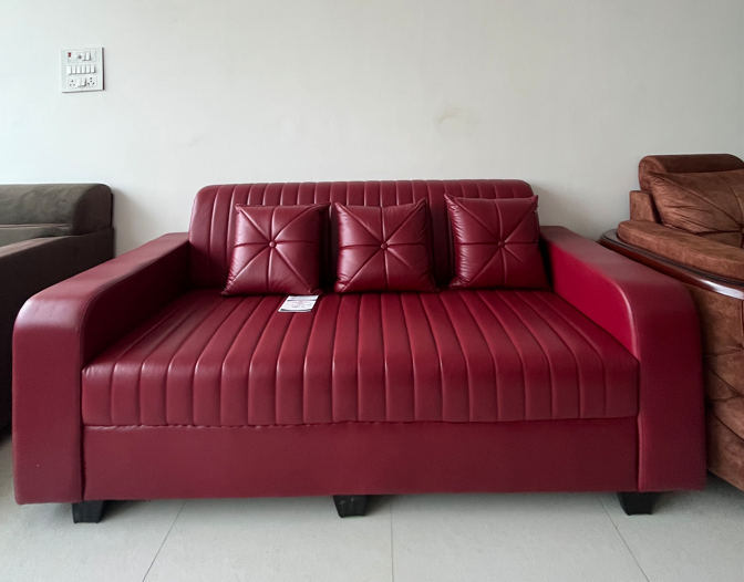 Premium 3 Seater Leatherette Sofa – Modern Luxury Living Room Sofa