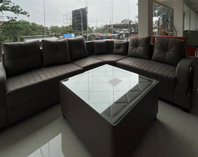 Modern Fabric L-Shaped Sofa for Living Room