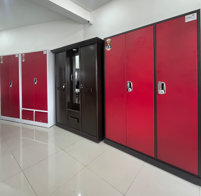 Premium 2 Door Steel Wardrobe with Locker & Shelves