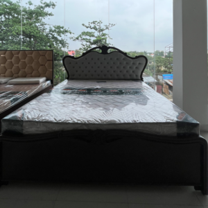 Luxury King Size Bed with Upholstered Headboard